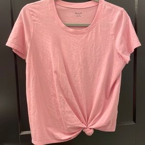 Madewell pink knotted T shirt